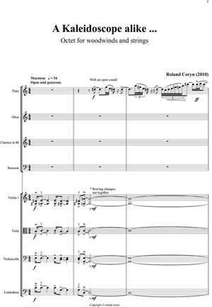 Coryn, Roland: A Kaleidoscope alike… Octuor for woodwinds and strings