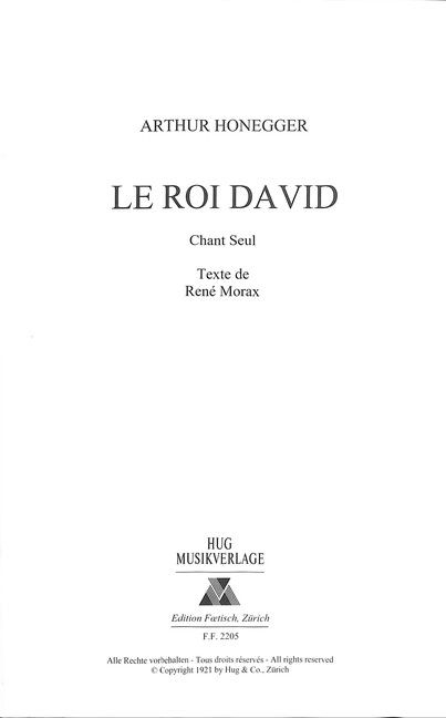 Arthur Honegger: Le Roi David