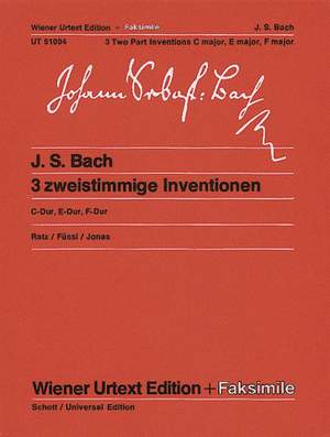 Johann Sebastian Bach: 3 Two Part Inventions BWV 772, 777 &779