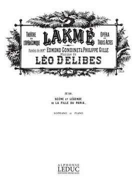 Leo Delibes: Lakme No 10 Legende Soprano Solo & Piano