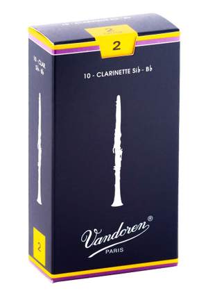 Vandoren Bb Clarinet Reeds 2 Traditional (10 BOX)