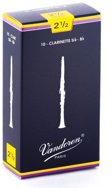 Vandoren Bb Clarinet Reeds 2.5 Traditional (10 BOX)