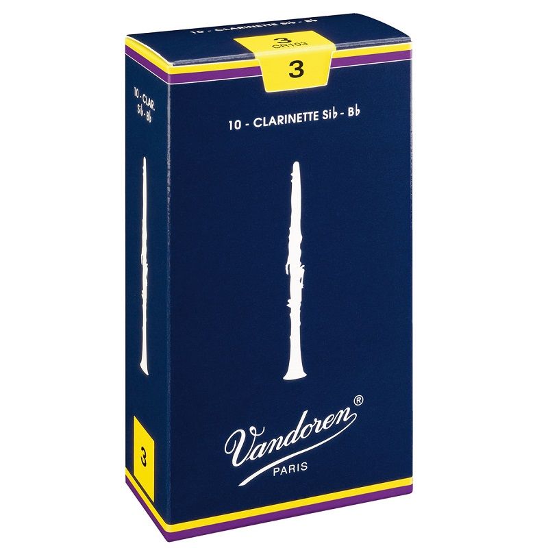 Vandoren Bb Clarinet Reeds 3 Traditional (10 BOX)