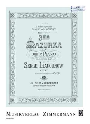 Liapounow, S: Mazurka No. 3 op. 17