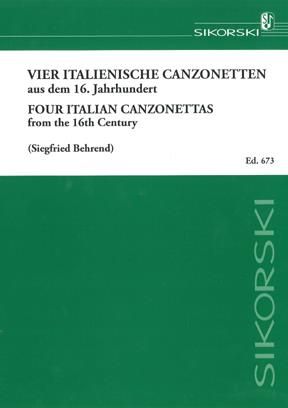 4 italienische Canzonetten aus dem 16. Jahrhundert