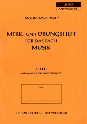 Anton Dawidowicz: Merk- und Übungsheft für die mus.Grundausbildung