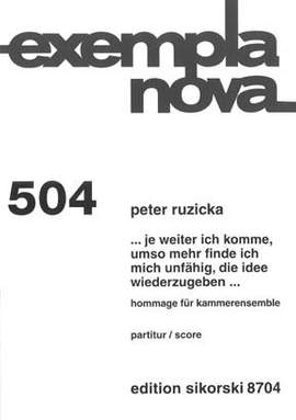 Peter Ruzicka: je weiter ich komme, umso mehr finde ich