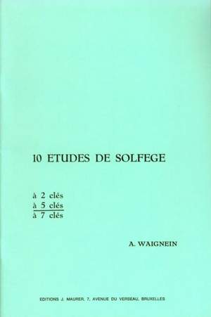 Andre Waignein: 10 Etudes de solfège (5 clés) for Music Theory
