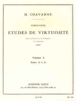 Henri Chavanne: 25 Etudes de Virtuosite Vol. 2-Etudes 14 a 25