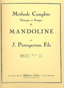 Janvier Pietrapertosa: Pietrapertosa Methode de Mandoline vol. 1 Mandolin