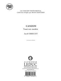 Jacob Obrecht: Concert Instrumental Pj463 Canzon Tsaat Een Meskin