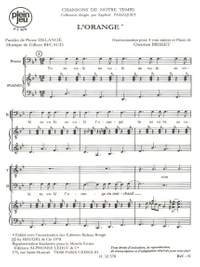 Gilbert Becaud: Chansons De Notre Temps-L'orange 4 Part & Piano