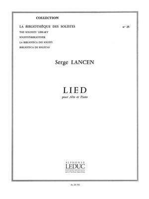 Serge Lancen: Lied Alto Et Piano - Lm025