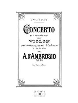 Alfredo d'Ambrosio: Concerto en Si mineur pour Violon et Piano