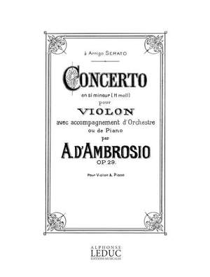 Alfredo d'Ambrosio: Concerto en Si mineur pour Violon et Piano