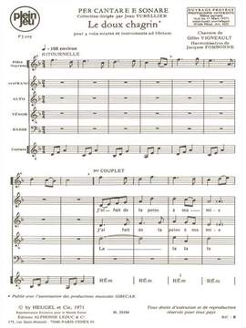Gilles Vigneault: Fombonne Per Cantare e Sonare PJ 205 Le Doux