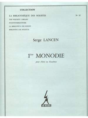 Serge Lancen: 1ere Monodie Ou Hautbois Seul Lm032 Flute Solo