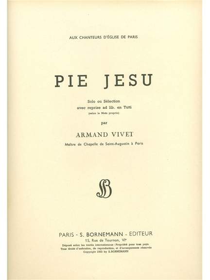 Vivet: Pie Jesu