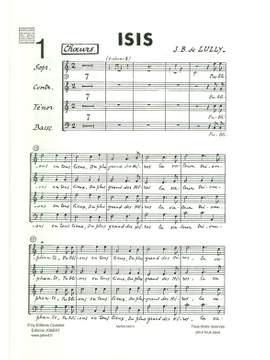 Jean-Baptiste Lully: Isissoli et 2 Choeurs Mixtes Sans Accompagnement
