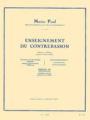 Piard Marius: Enseignement Du Contrebasson
