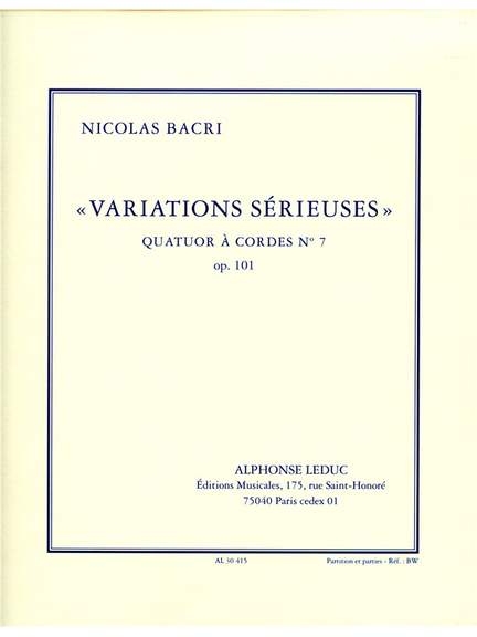 Bacri: Variations Serieuses