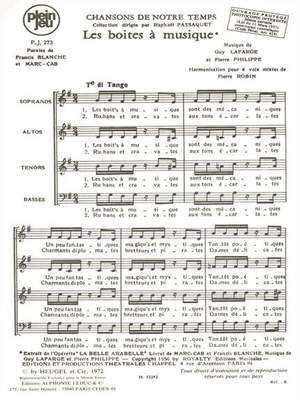 Guy Lafarge: Chansons De Notre Temps-Les Boites Musique 4 Pt