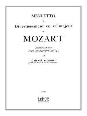 Wolfgang Amadeus Mozart: Menuetto Du Divertissement en Re Maj