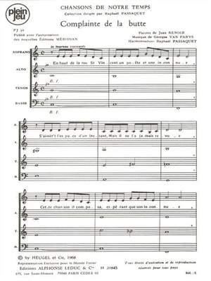 Georges Van Parys: Chansons de Notre Temps - Complainte de La Butte