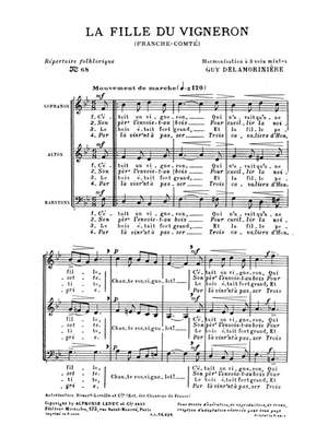 Guy Delamorinière: Repertoire Folklorique No68 La Fille Du Vigneron