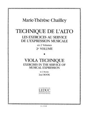 Marie-Therese Chailley: Technique de l'Alto - Viola Technique Vol.2