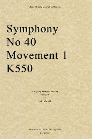 Mozart, Wolfgang Amadeus: Symphony No. 40, Movement 1 K550