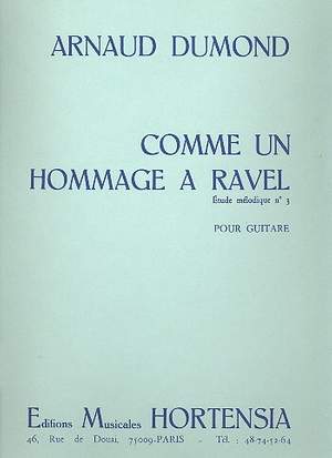 Dumond: Comme Un Hommage A Ravel