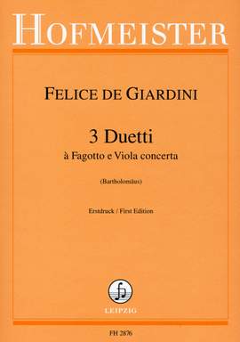 Felice de Giardini: 3 Duetti á Fagotto e Viola