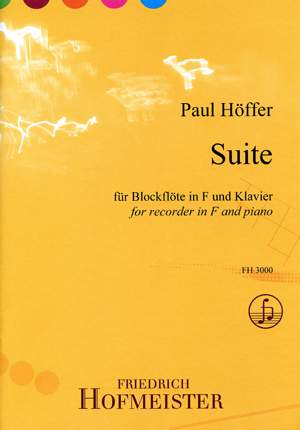 Paul Höffer: Suite für Blockflöte in F und Klavier