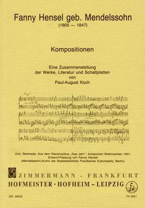 Paul August Koch: Werkverzeichnis - Fanny Hensel