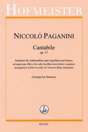 Niccolò Paganini: Cantabile, op. 17