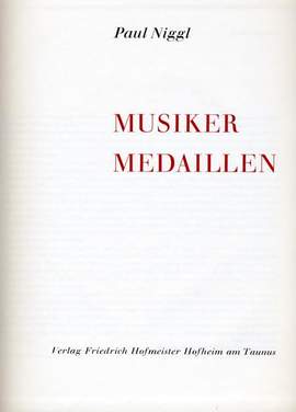 Paul Niggl: Musikermedaillen I, Ln.