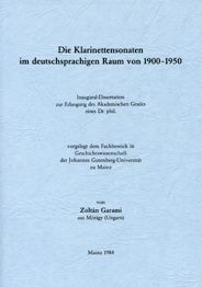 Zoltan Garami: Die Klarinettensonaten im deutschsprachigen Raum