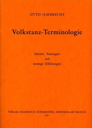 Otto Ilmbrecht: Volkstanz-Terminologie