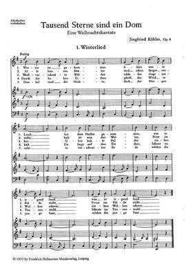 Siegfried Köhler: Tausend Sterne sind ein Dom, op. 8