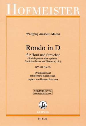 Wolfgang Amadeus Mozart: Rondo in D KV 412 Nr. 2