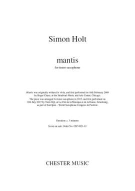 Simon Holt: Mantis