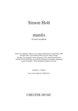 Simon Holt: Mantis