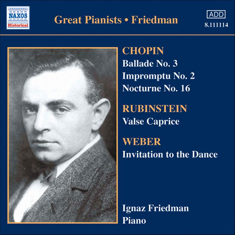 イグナツ・フリードマン1923-1941全録音 IGNAZ FRIEDMAN Ignaz Friedman: Complete Recordings 1923-41 - Danacord: DACOCD861