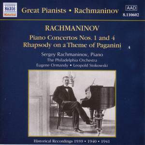 Rachmaninov: Piano Concerto Nos. 1 & 4 and Rhapsody on a Theme of Paganini Product Image