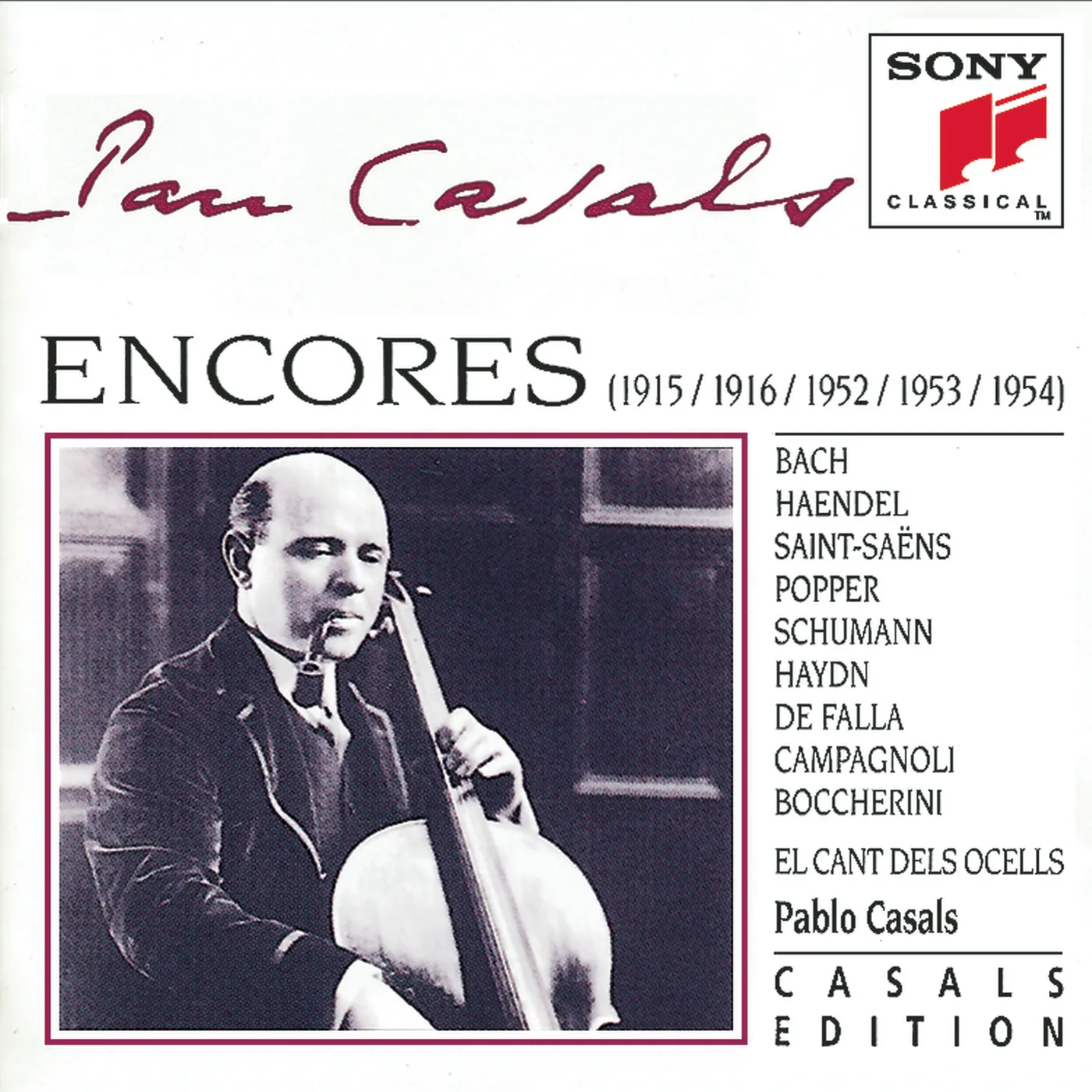 Cello Masterworks/Pablo Casals：未使用品CD