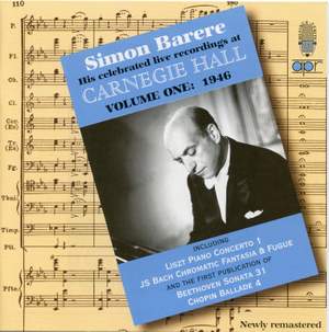 Simon Barere - Live Recordings at Carnegie Hall (Volume 1)