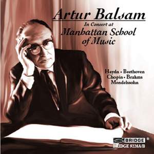 Artur Balsam in Concert at the Manhattan School of Music