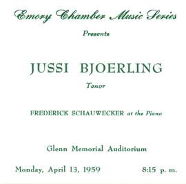 Jussi Bjorling: Atlanta Recital April 1959