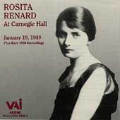 Rosita Renard at Carnegie Hall